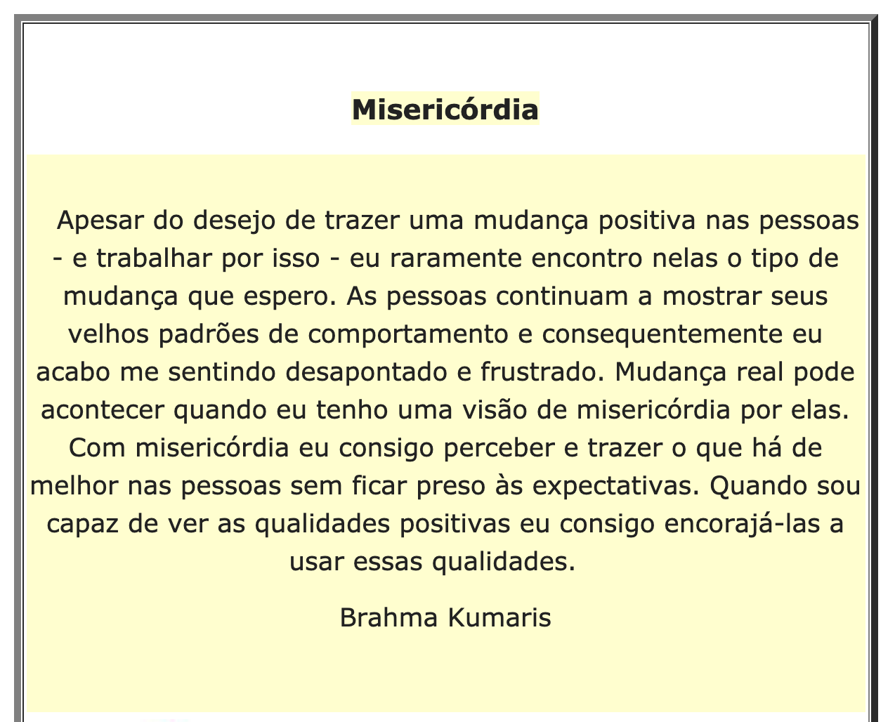 Texto enviado via email pela Brahma Kumaris em 25 de agosto de 2020