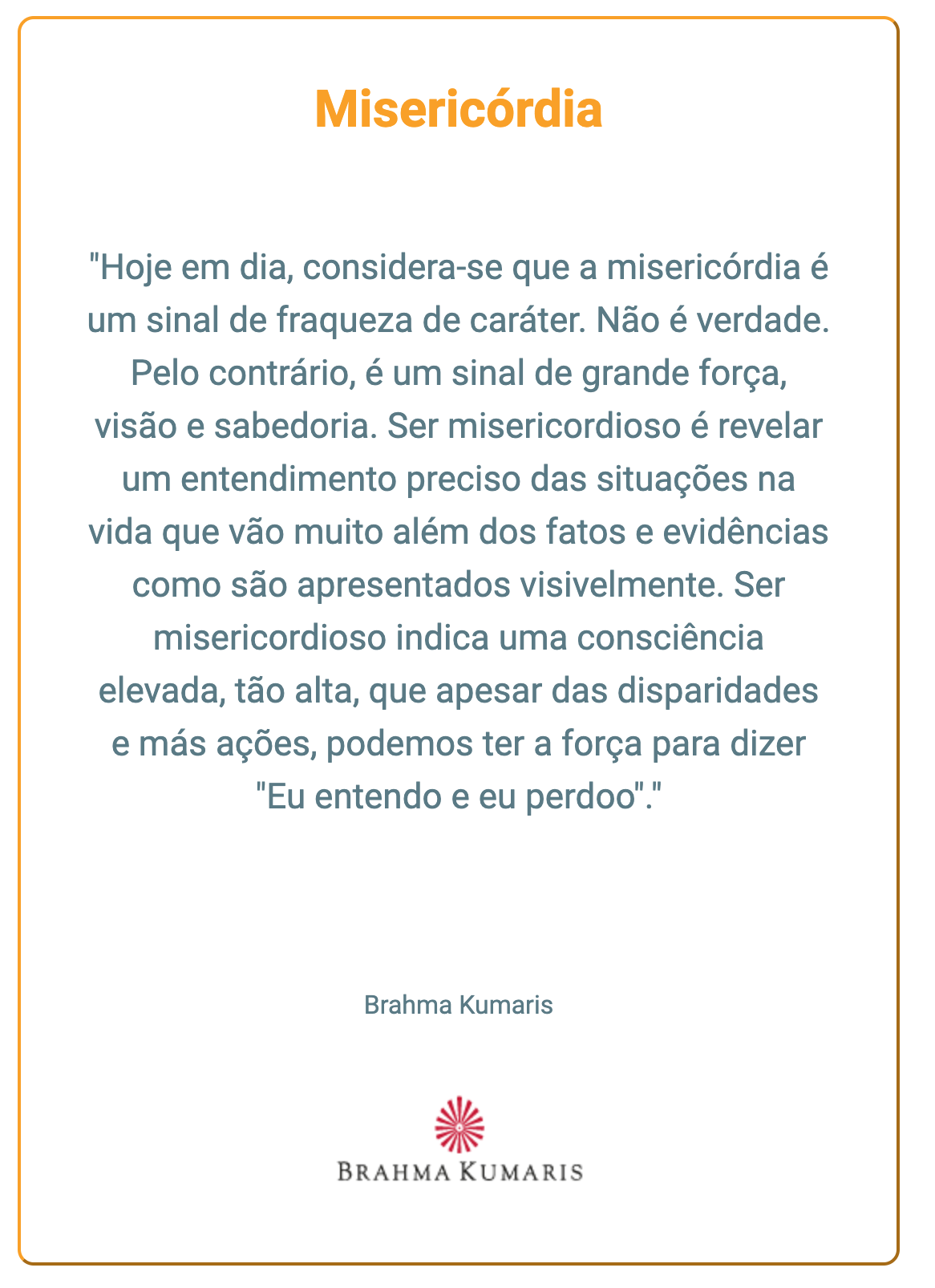 Texto enviado via email pela Brahma Kumaris em 17 de novembro de 2020